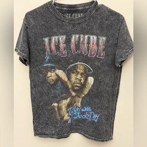 Ice Cube Vintage Style Graphic Tee Today Was a Good Day Black Acid Wash T-Shirt